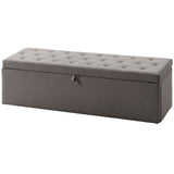 Storage Ottoman, Upholstered Velvet End of Bed Bench
