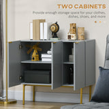 Meuble de rangement moderne, buffet de cuisine/salle à manger/couloir avec pieds dorés
