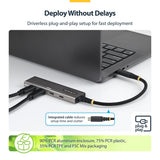 StarTech Concentrateur USB-C 4 Ports, 10Gbps, Charge PD 100W, 4X Ports USB-C, O