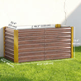 Set of 2 Galvanized Metal Planters for Outdoor Plants, 4' x 2' x 2' Raised Garden Bed