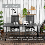 Foldable Patio Dining Table for 6