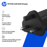 HP 65W GaN Wall Charger – USB-C Power Delivery