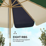 7.4 ft Patio Umbrella with Wood-Effect Frame, Colour-Blocked UPF 30+ Outdoor Market Table Umbrella Parasol