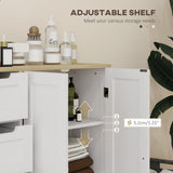 Freestanding Bathroom Floor Cabinet, Modern Bathroom Cabinet with Adjustable Shelf, 4 Drawers and 2 Doors