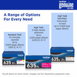 Cartouche de toner cyan Brother TN-635C – Rendement de 1 800 pages