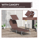 Outdoor Lounge Chair, Adjustable Folding Chaise Lounge
