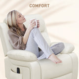 Leather Reclining Chair with Vibration Massage, Swivel Base