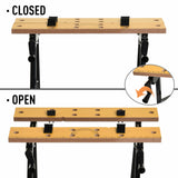Foldable Work Bench w/ 4 Adjustable Clamps, Carpenter Saw Table
