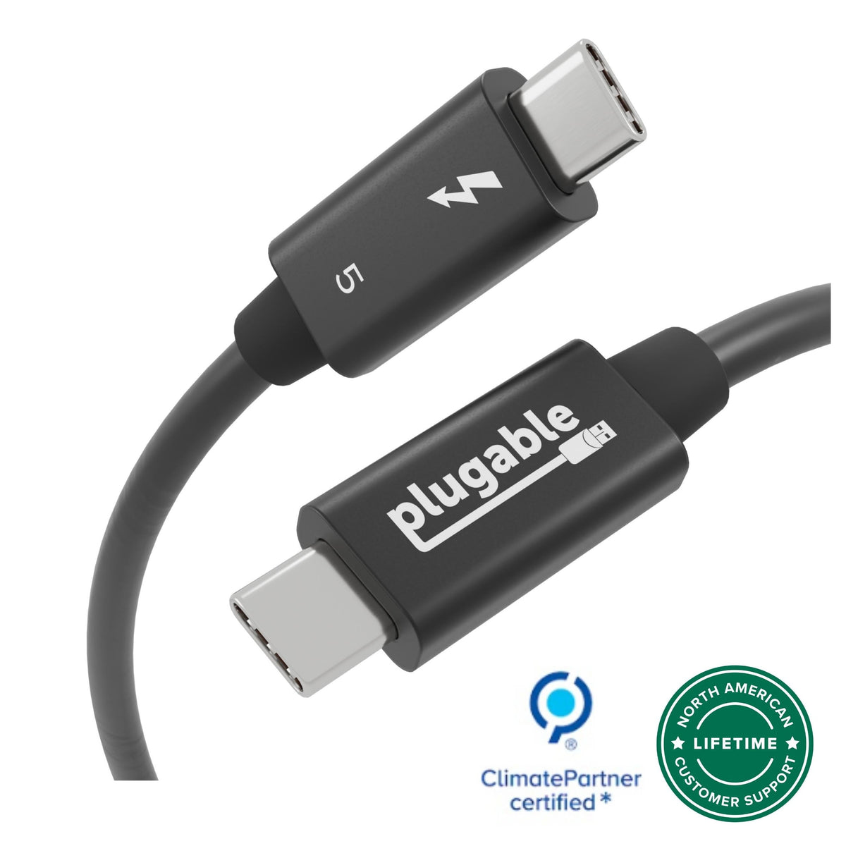 Plugable Technologies Thunderbolt 5 Cable 80Gbps (3.3ft/1m)