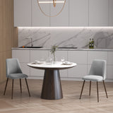 Upholstered Dining Chairs Set of 4, Velvet Accent Chair with Back and Wood-grain Steel Leg for Kitchen