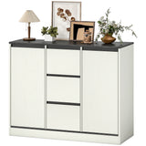 Buffet Cabinet with Soft-Close Hinges, Modern Sideboard with 3 Drawers and 2 Adjustable Shelves