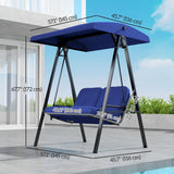 2-Seater Outdoor Porch Swing with Adjustable Canopy, Patio Swing Chair for Garden