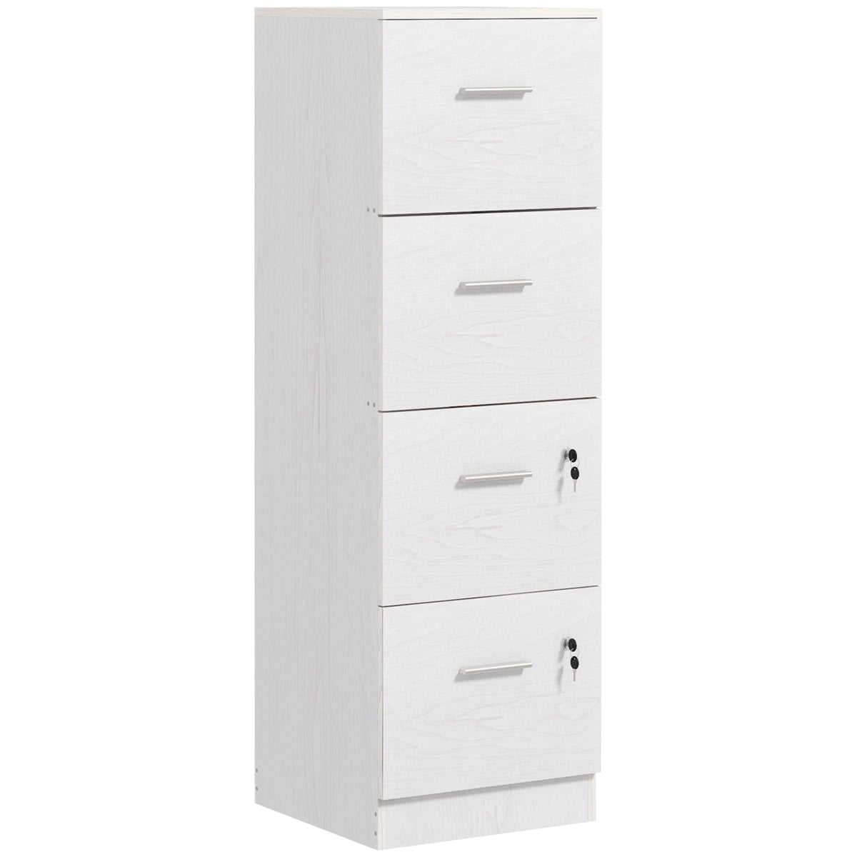 Vertical Filing Cabinet with Lock, 4 Drawer File Cabinet with Adjustable Hanging Bar for A4 and Letter Size