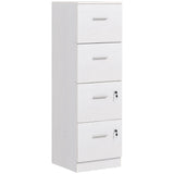 Vertical Filing Cabinet with Lock, 4 Drawer File Cabinet with Adjustable Hanging Bar for A4 and Letter Size