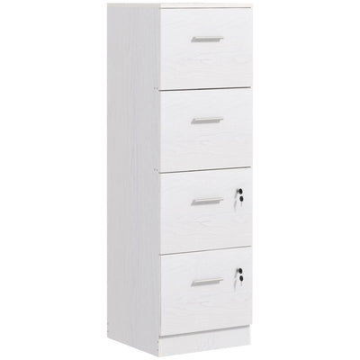 Vertical Filing Cabinet with Lock, 4 Drawer File Cabinet with Adjustable Hanging Bar for A4 and Letter Size