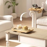 Couch Arm Tray, Clip-On Side Table with 360° Rotating Phone Holder and Removable Cup Holder