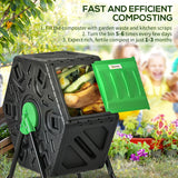 Composteur rotatif bac à compost 24 aérations jambes acier 17 gallons