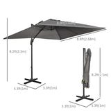 Parasol de patio cantilever 9 pi, inclinaison