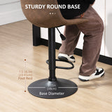 Adjustable Counter Height Bar Stools Set of 2, 360° Swivel Kitchen Counter Stools Dining Chairs with Backs, Vintage Leather