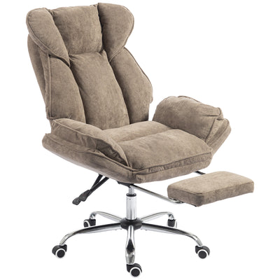 Big and Tall Office Chair Footrest Executive Desk Chair High Back Snowflake Velvet Reclining