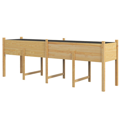 Wooden Raised Garden Bed Planter, Large Elevated Planter Box with Legs