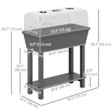 41L Self Watering Raised Garden Bed w/ Ventilation Transparent Lid Greenhouse, Planter Box w/ Storage Shelf