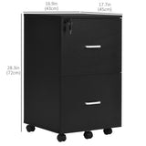 2 Drawer File Cabinet with Lock, Small Rolling Filing Cabinet for A4, Letter-Size Documents, Printer Stand for Home Office, 17