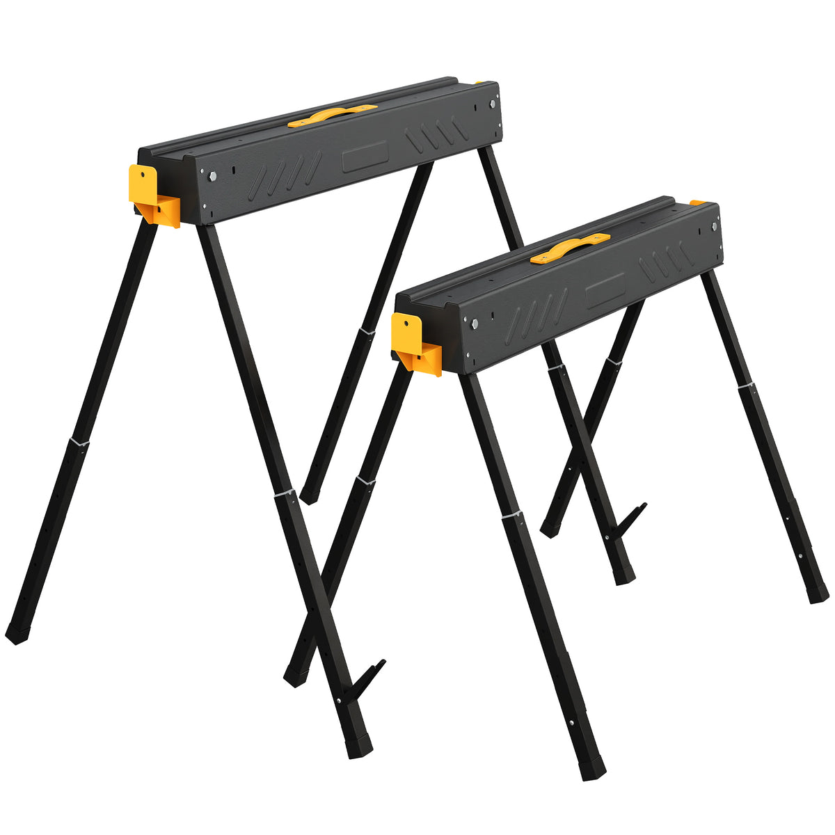 Mitre Saw Stands, Sawhorses with Height Adjustable Legs, 2x4 Bracket