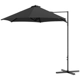 8.5FT Offset Patio Umbrella with 360° Rotation, Outdoor Cantilever Roma Parasol Hanging Sun Shade Canopy Shelter with Cross Base