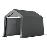 Remise de rangement extérieure 7' x 12' garage portable avec porte relevable pour moto