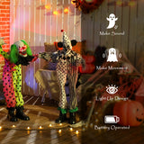Life Size Stackable Halloween Animated Clown with Red Light Up Eyes