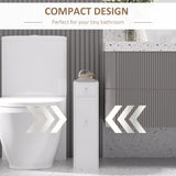 Meuble WC Compact, Colonne de Rangement Salle de Bain Étroite avec Tiroirs et Rangement Caché