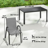 7 Pieces Outdoor Dining Set for 6