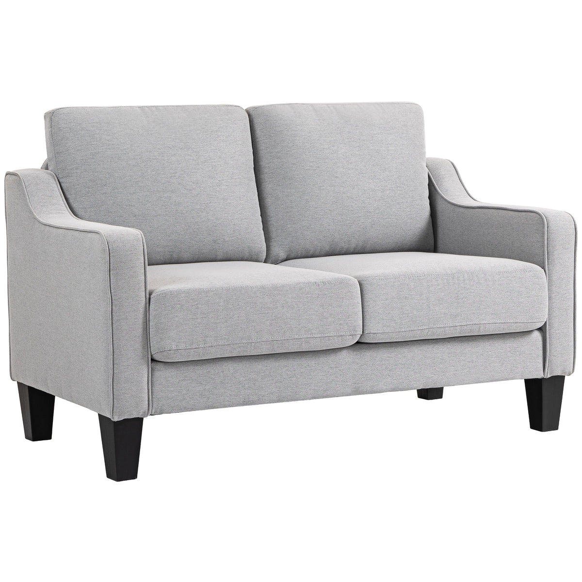 Loveseat Sofa, Linen Upholstered, Thick Padded