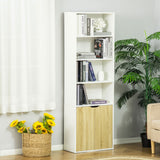 4-Tier Open Bookshelf with Doors Modern Home Office Bookcase Storage Cabinet for Living Room Bathroom Study