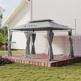 Gazébo patio toit double 10' x 13'