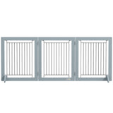 Freestanding Pet Gate, Folding Dog Gate with 2 Support Feet, 24