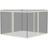 Replacement Mosquito Netting for Gazebo 10' x 13' Black Screen Walls for Canopy with Zippers