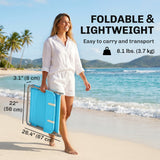 Outdoor Lounge Chair, Portable Adjustable Reclining Seat Folding Chaise Lounge Patio Camping Beach Tanning Chair Bed with Pillow