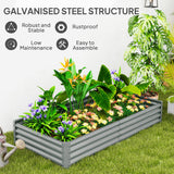 6 x 3 x 1ft Galvanized Raised Garden Bed, Reinforced Outdoor Planter Box with Open Bottom
