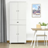 Meuble de rangement pour garde-manger de cuisine de 72 po, armoire de rangement de cuisine moderne avec 4 portes et 3 étagères réglables