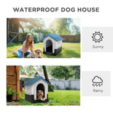 Outside Dog Kennel House with Windows, 64.5 x 57 x 66cm