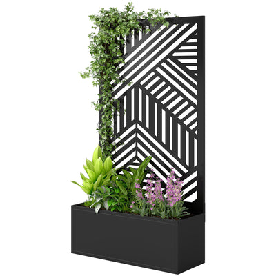 Metal Planter Box with Trellis, 44.5
