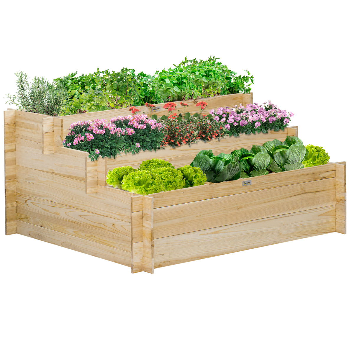 3 Tier Raised Garden Bed with 9 Grow Grids and Bed Liner for Garden