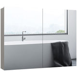 Bathroom Mirror Cabinet, Wall-Mounted Storage Organizer with Double Doors, Adjustable Shelf