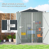 4.4' x 3' Outdoor Storage Shed with Double Doors, Metal Garden Shed for Backyard Patio