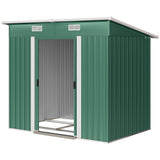 7'x 4' Metal Patio Storage Shed Garden Lockable Shed Tool Utility Storage Unit