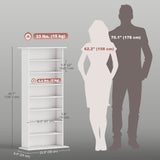 8-Tier DVD Shelf with 6 Adjustable Shelves, Holds 360 CDs, 185 DVDs or 185 Blu-rays