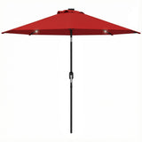 9ft Solar Patio Umbrella Outdoor Sunshade 24 LED Lights Tilt Canopy