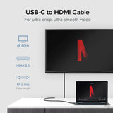 Câble USB-C vers HDMI Plugable Technologies 1,8 m (6 pi), HDMI 2.0, USB4 /